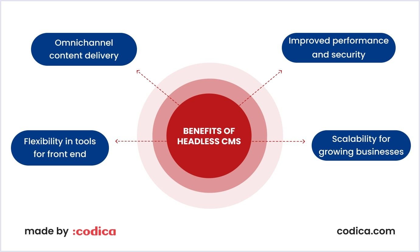 Advantages of headless CMSs Headless CMS's benefits