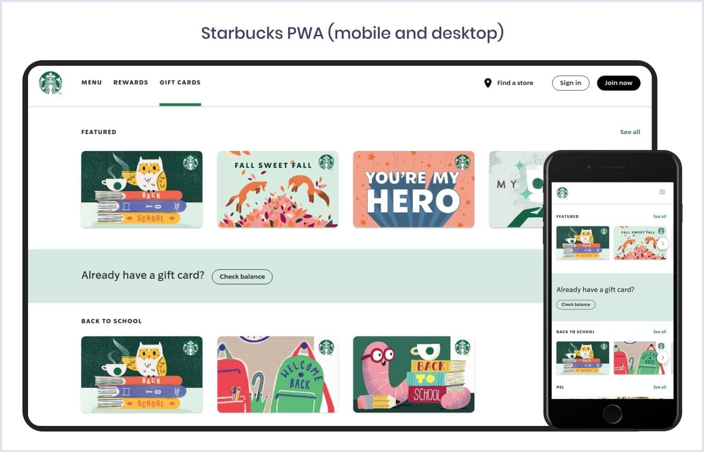 Progressive web app by Starbucks | Codica