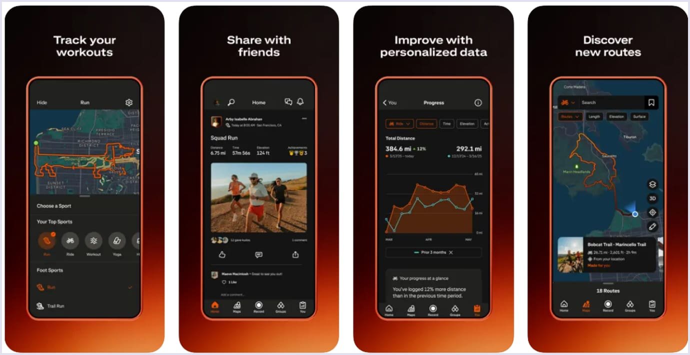 Strava fitness app Strava fitness application