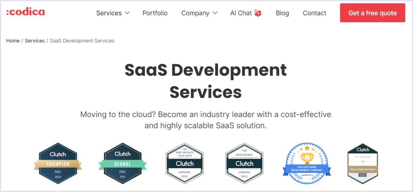 Codica as a leading SaaS development company Codica as a top SaaS development company
