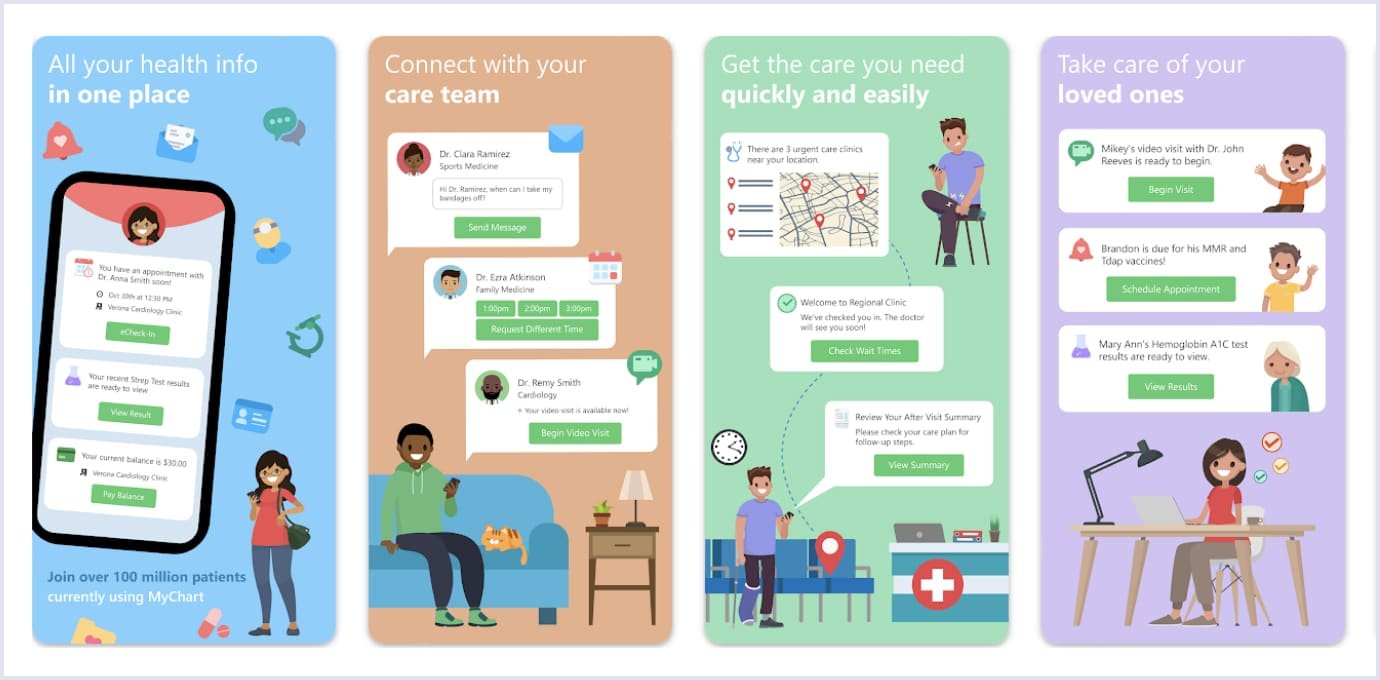 MyChart healthcare app services