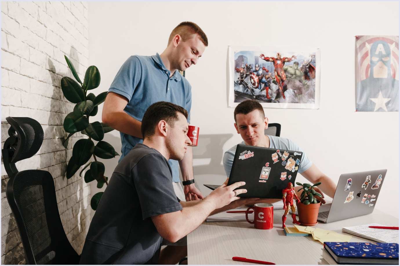 The Codica team is discussing a project