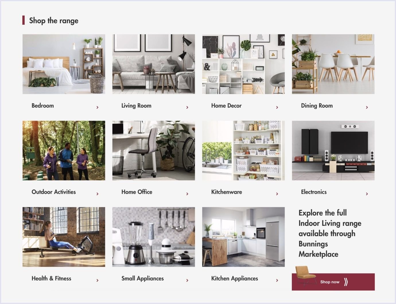 Bunnings Marketplace catalog Bunnings Marketplace main product categories