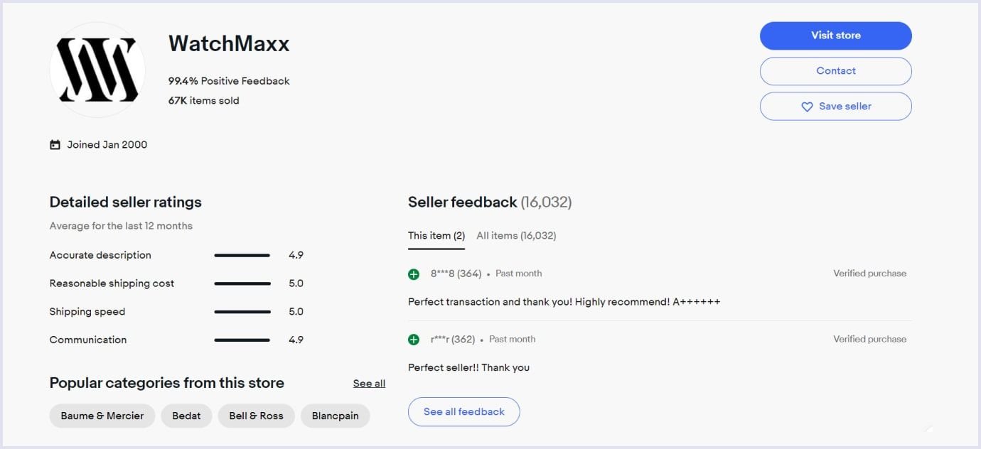eBay feedback