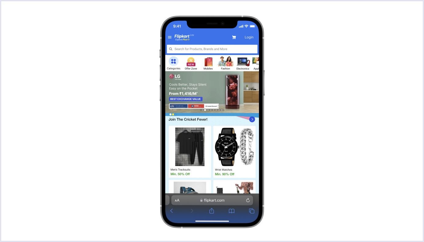 Flipkart Lite PWA Progressive web app by Flipkart