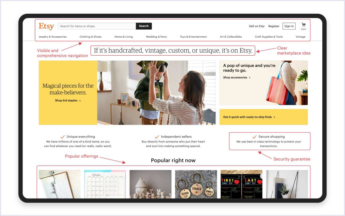 Clear navigation design example User-friendly navigation example