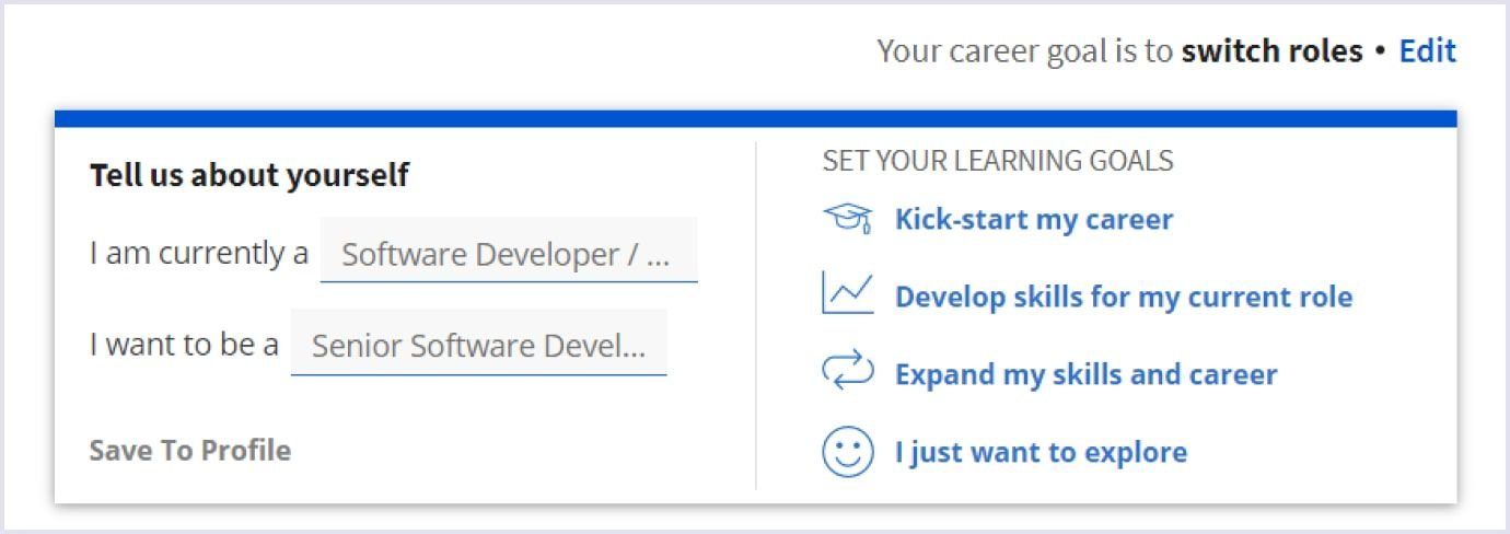Coursera student's goals functionality Coursera student's goals feature