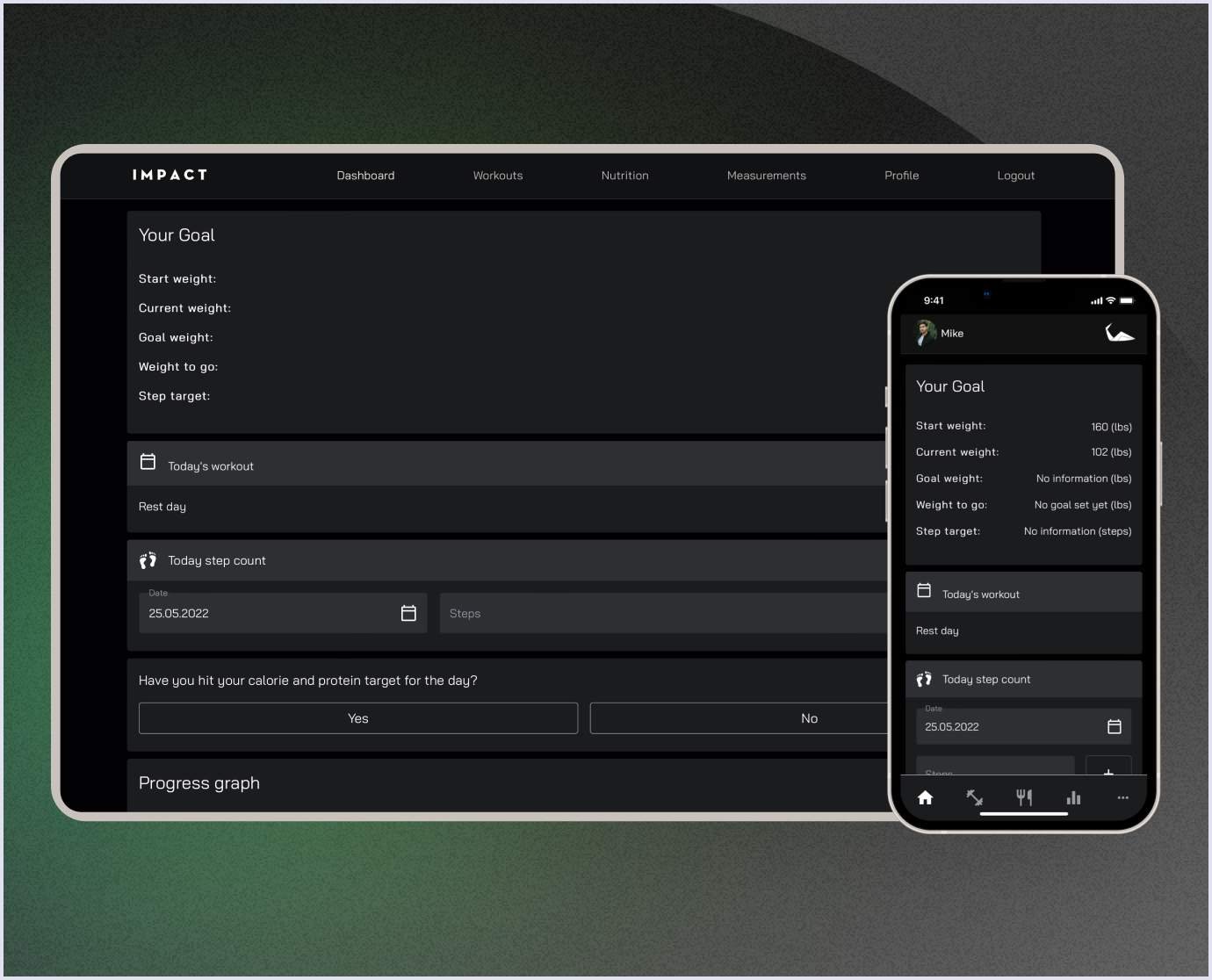 Clients' training management in the Impact app | Codica Impact training management for clients | Codica