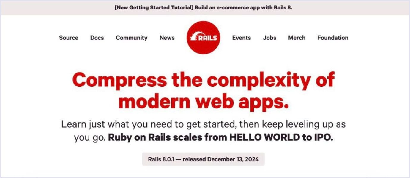 Ruby on Rails open-source full-stack framework Ruby on Rails web-app framework