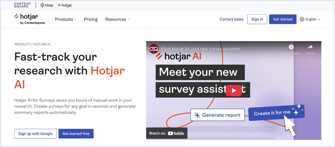 Hotjar AI SaaS for analytics Hotjar AI SaaS