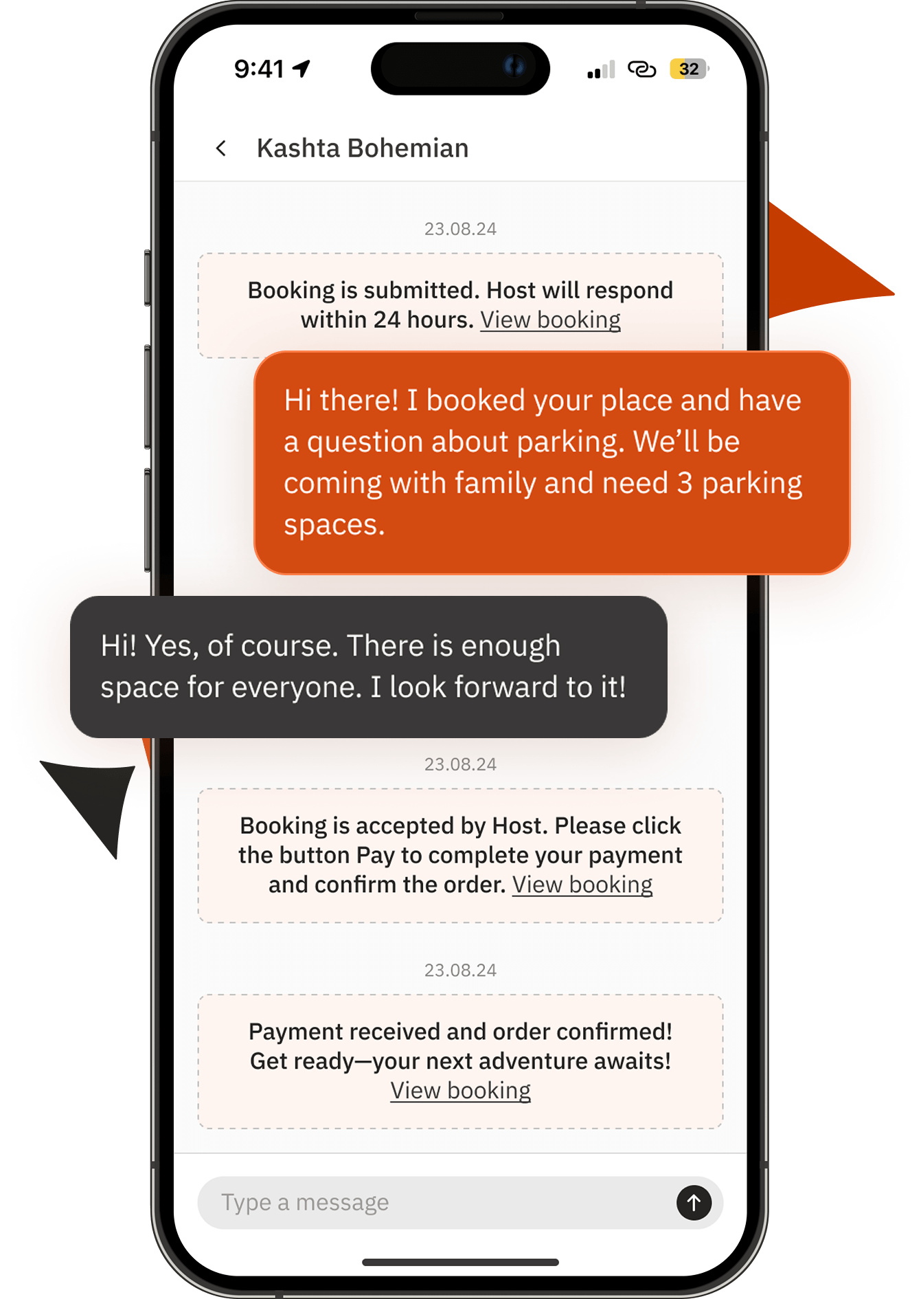 In-app customer-host messaging | Codica