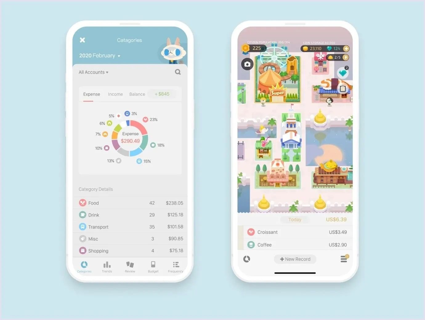 Fortune City gamification example Gamification in learning apps: Fortune City