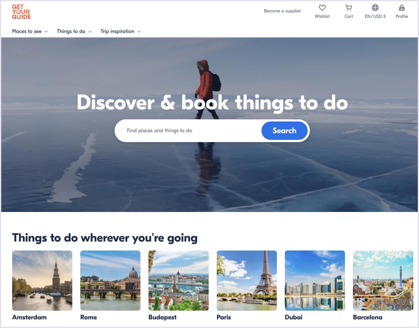Tour and activities platform with discovery-first booking logic
