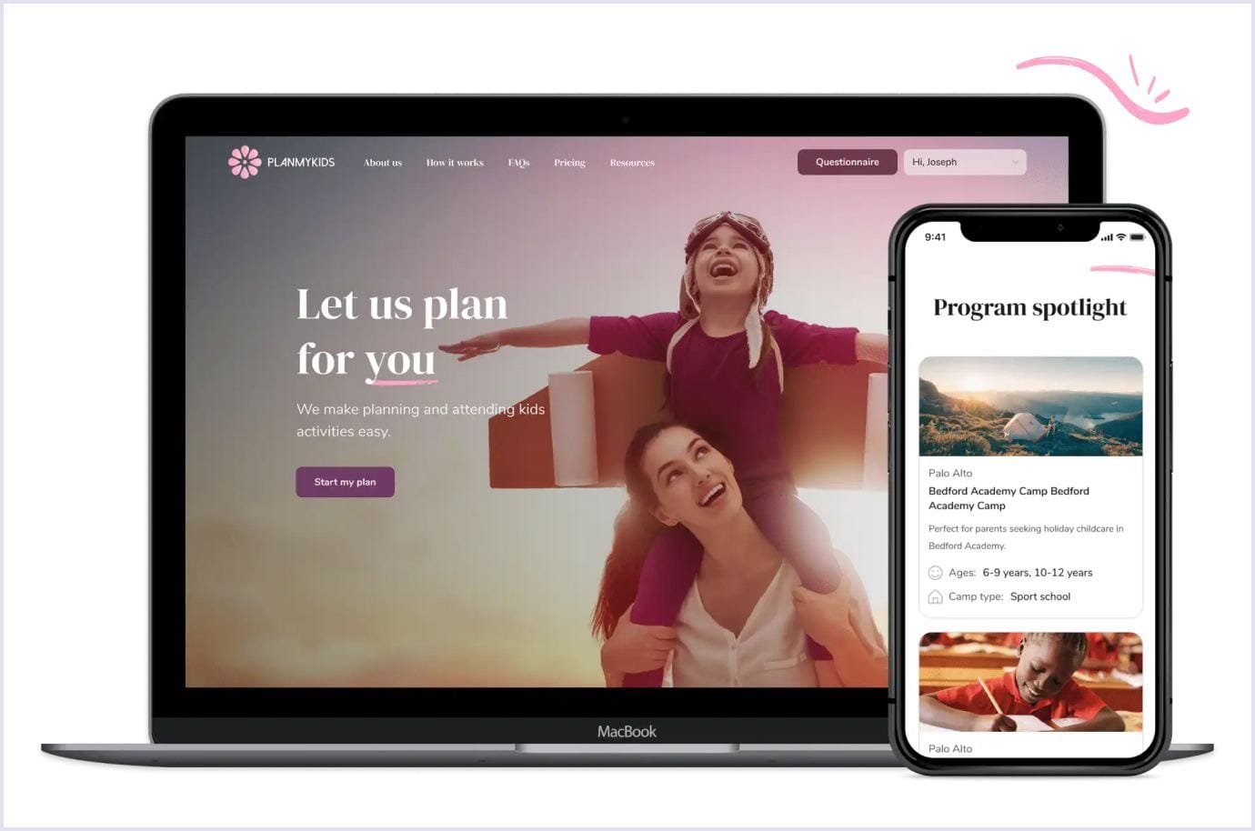 PlanMyKids product design and user flow created by Codica