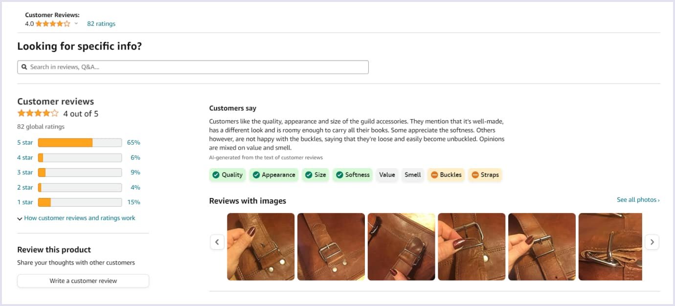 Amazon customer ratings and reviews Customer ratings and reviews