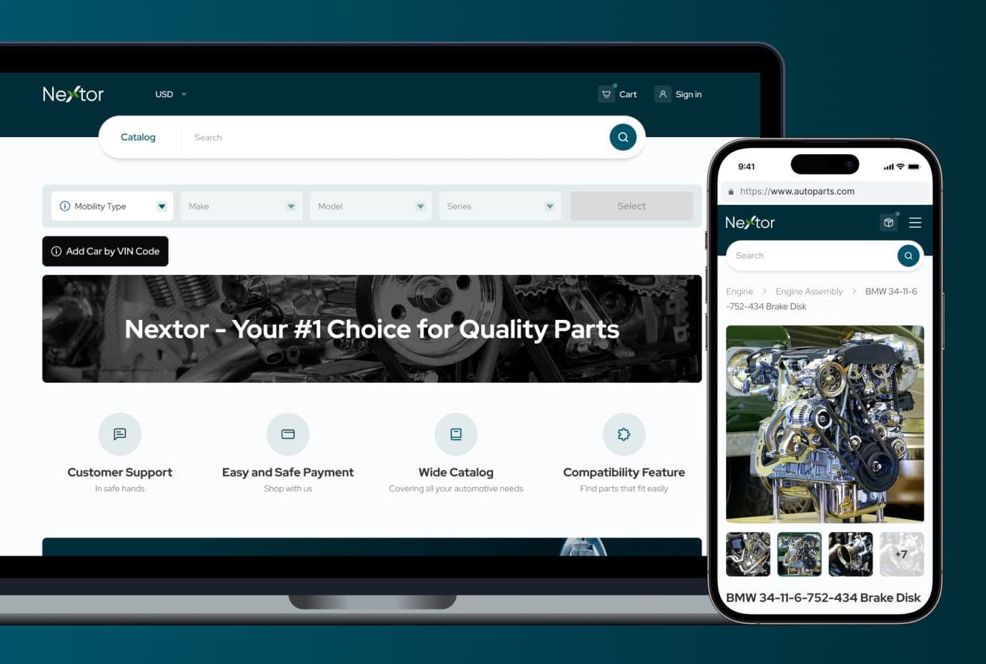 Automotive marketplace interface optimized for desktop and mobile users