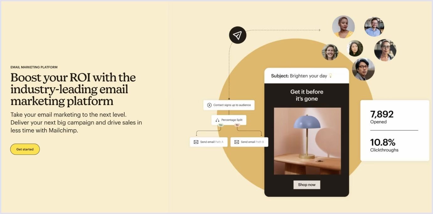 Mailchimp for email marketing Mailchimp home page