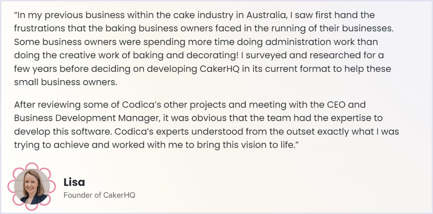 Client feedback about cooperation with Codica