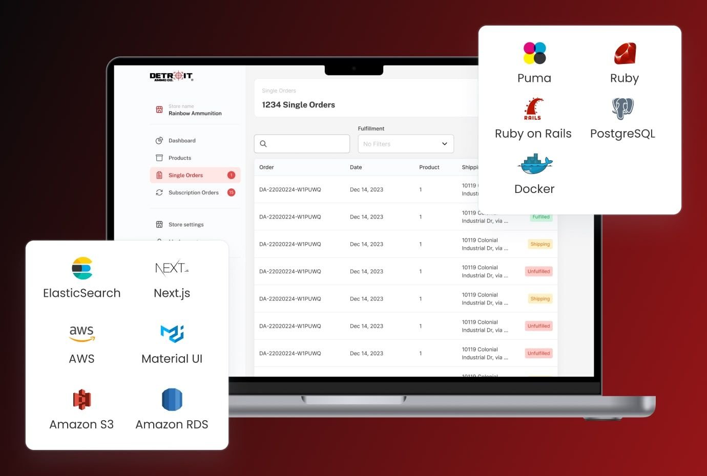Firearm marketplace tech stack