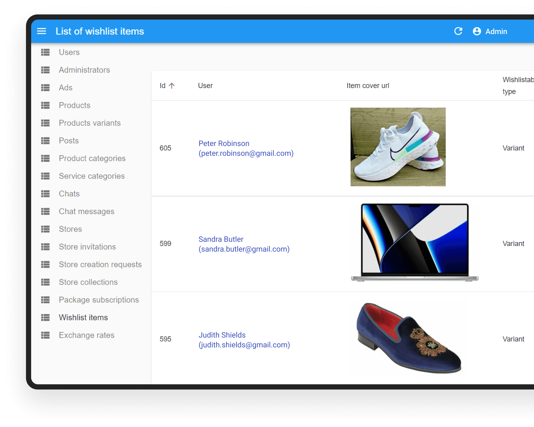 Admin panel on the custom multi-vendor website | Codica