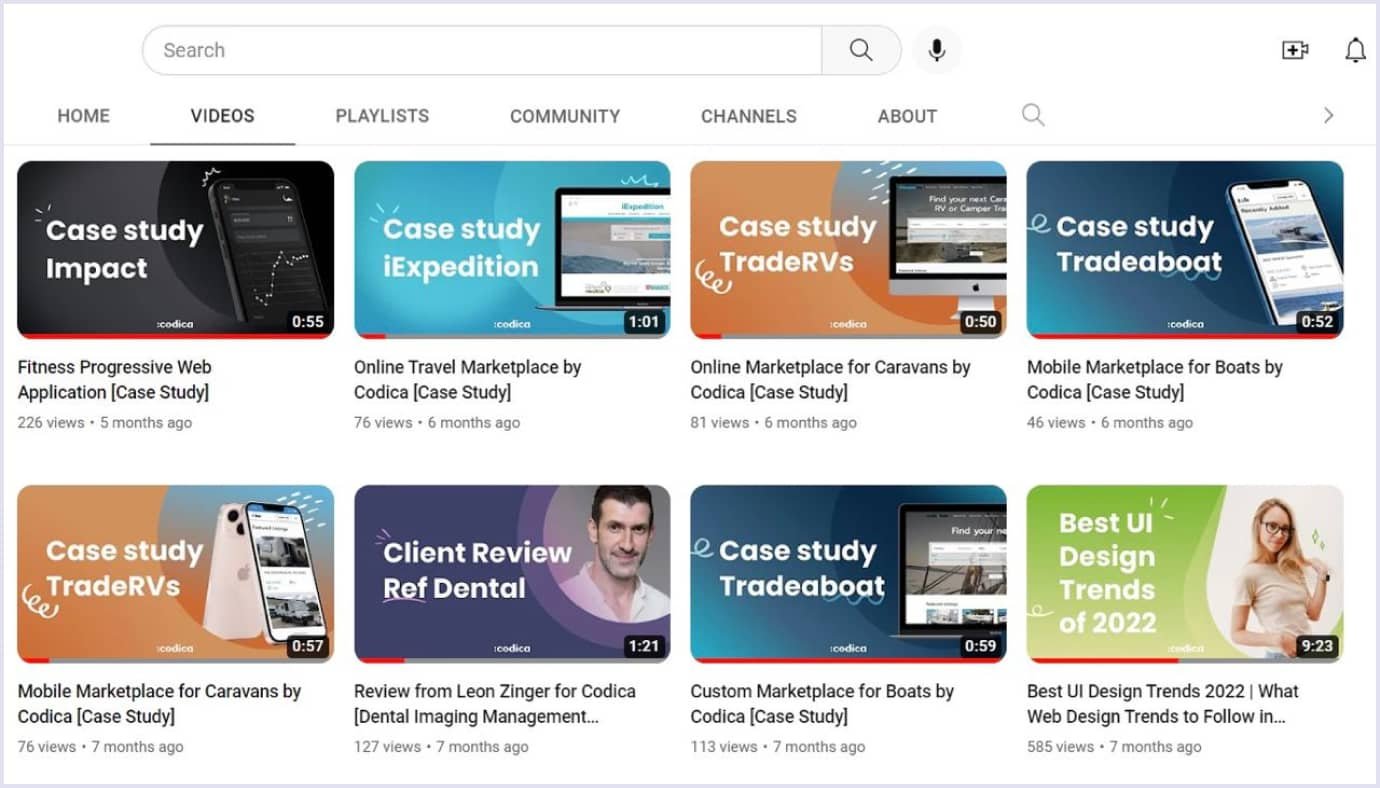 Codica's YouTube channel YouTube channel of Codica