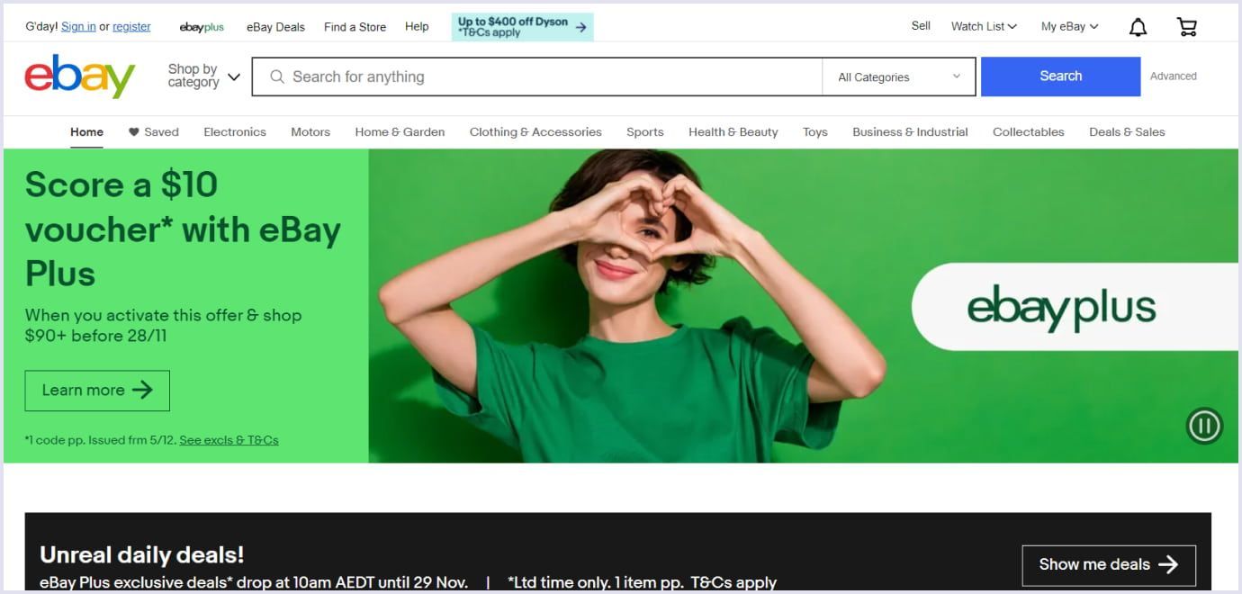 eBay is a popular online marketplace in Australia