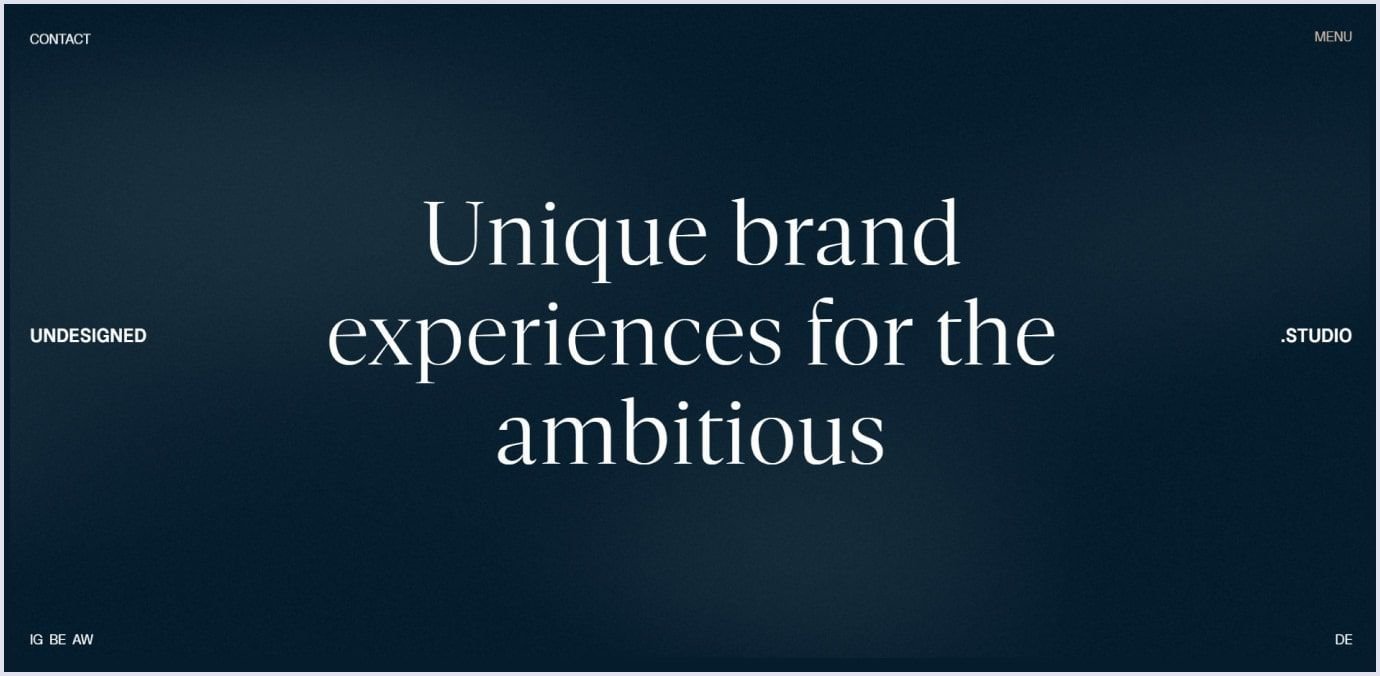 Undesigned Studio using serif font in the design Undesigned Studio serif font in the design