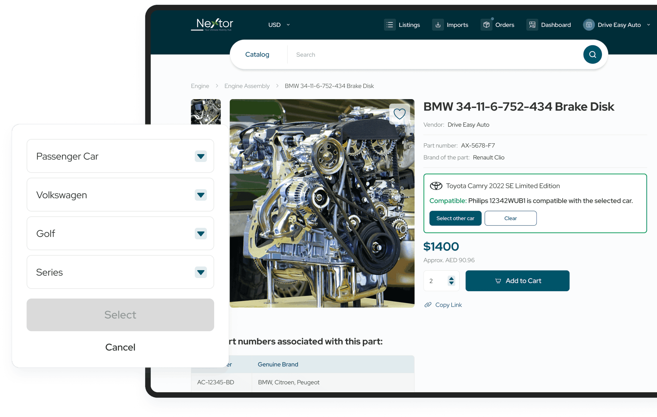 Vehicle compatibility search with TecDoc integration Vehicle compatibility search with TecDoc integration | Codica