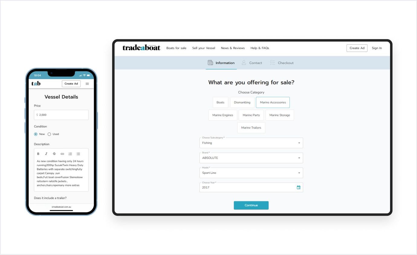 Monetization example in Tradeboat