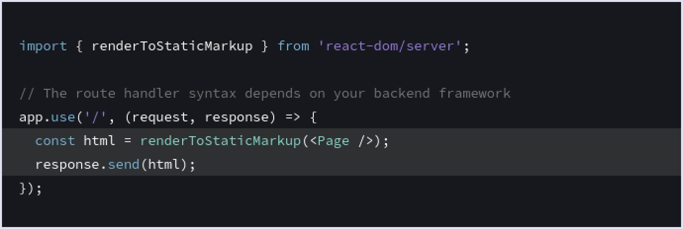 renderToStaticMarkup method