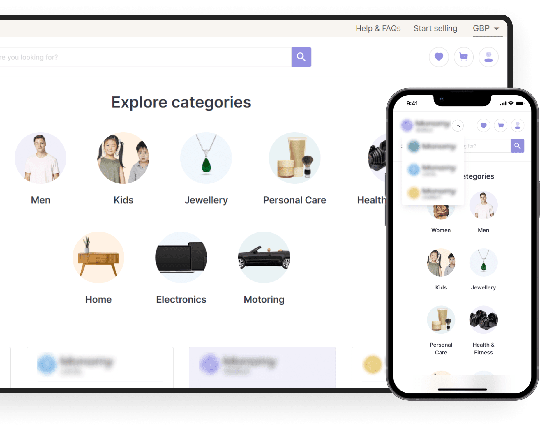 Switching between the parts of the custom marketplace | Codica