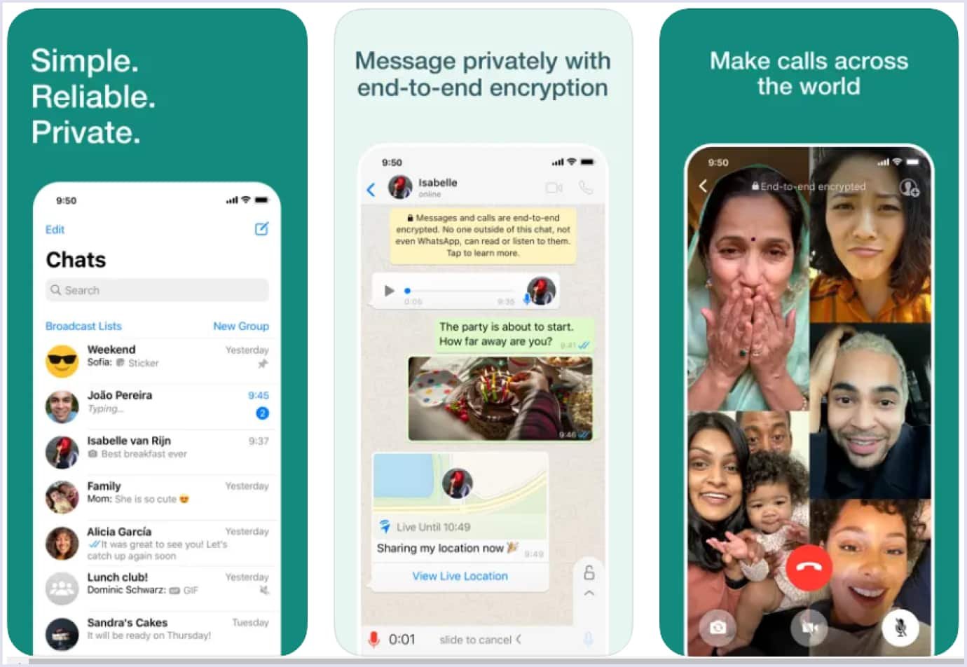 WhatsApp interface