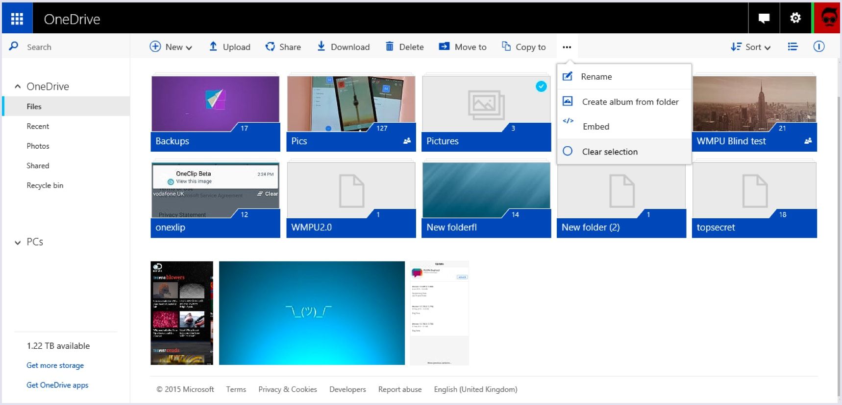 MS (Microsoft) One Drive screenshot on desktop | Codica