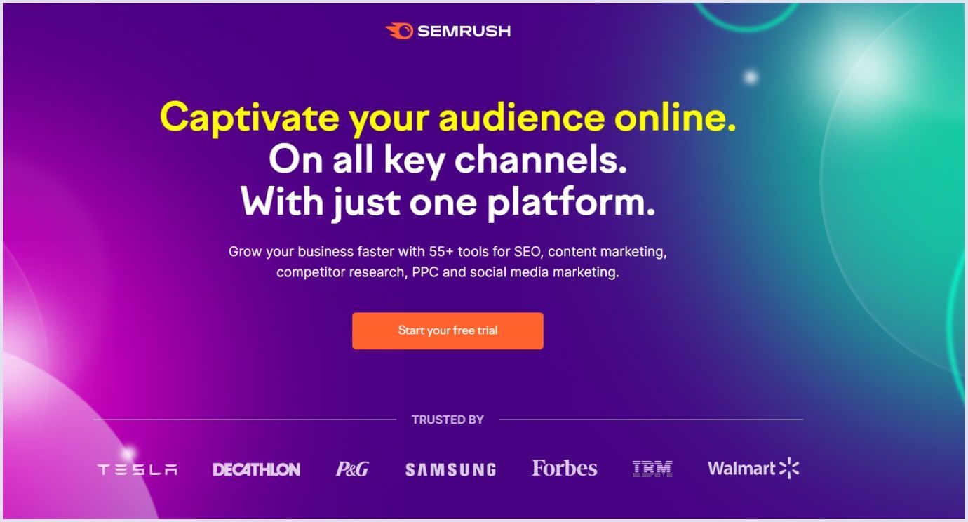 Semrush home page