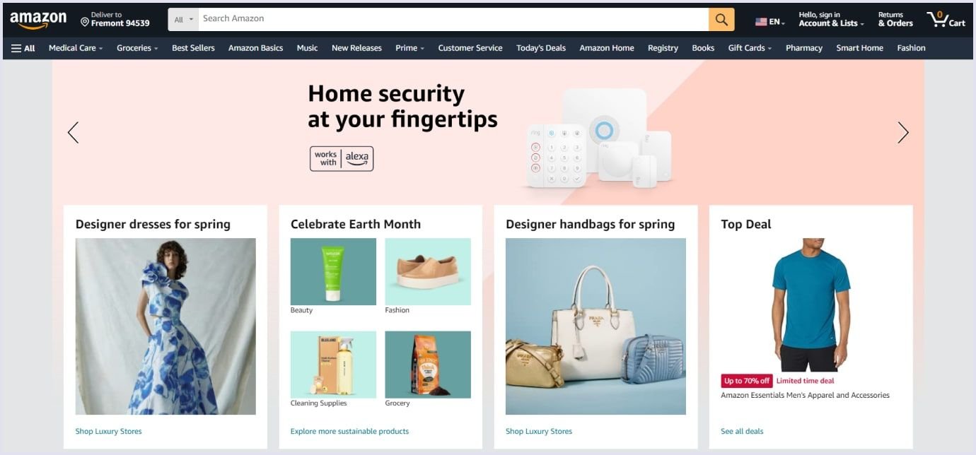 Global P2P marketplace example: Amazon