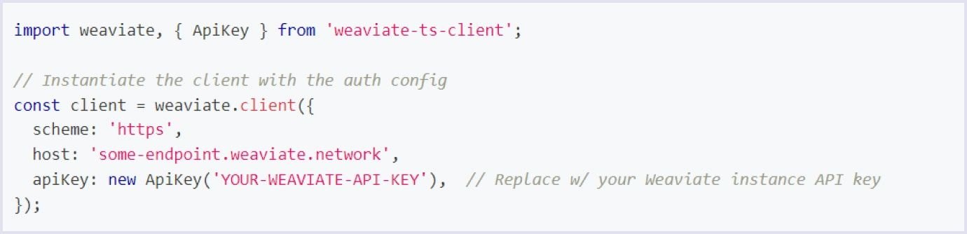 WCS API key authentication for TypeScript WCS API key authentication
