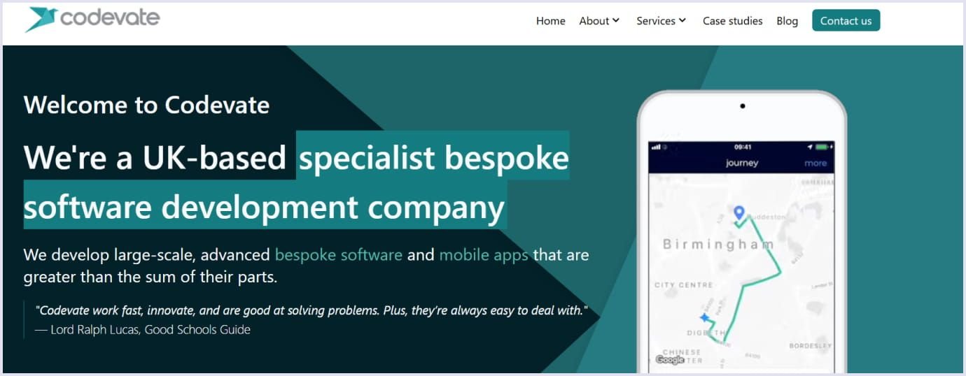 Codevate as a leading software development company in the UK Codevate as a top software development company in the UK