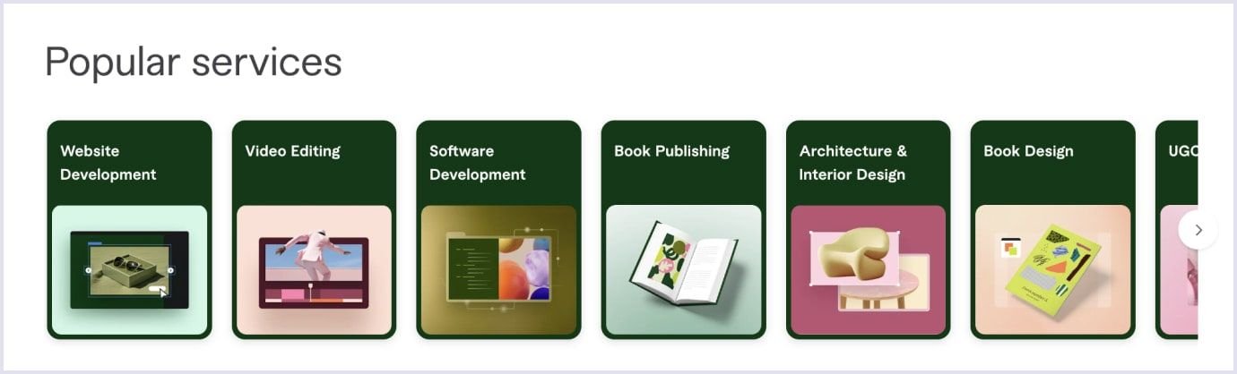 Popular freelance service categories 