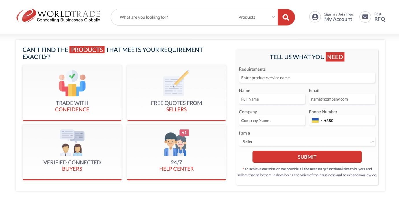 eWorldTrade marketplace example User-oriented approach by eWorldTrade