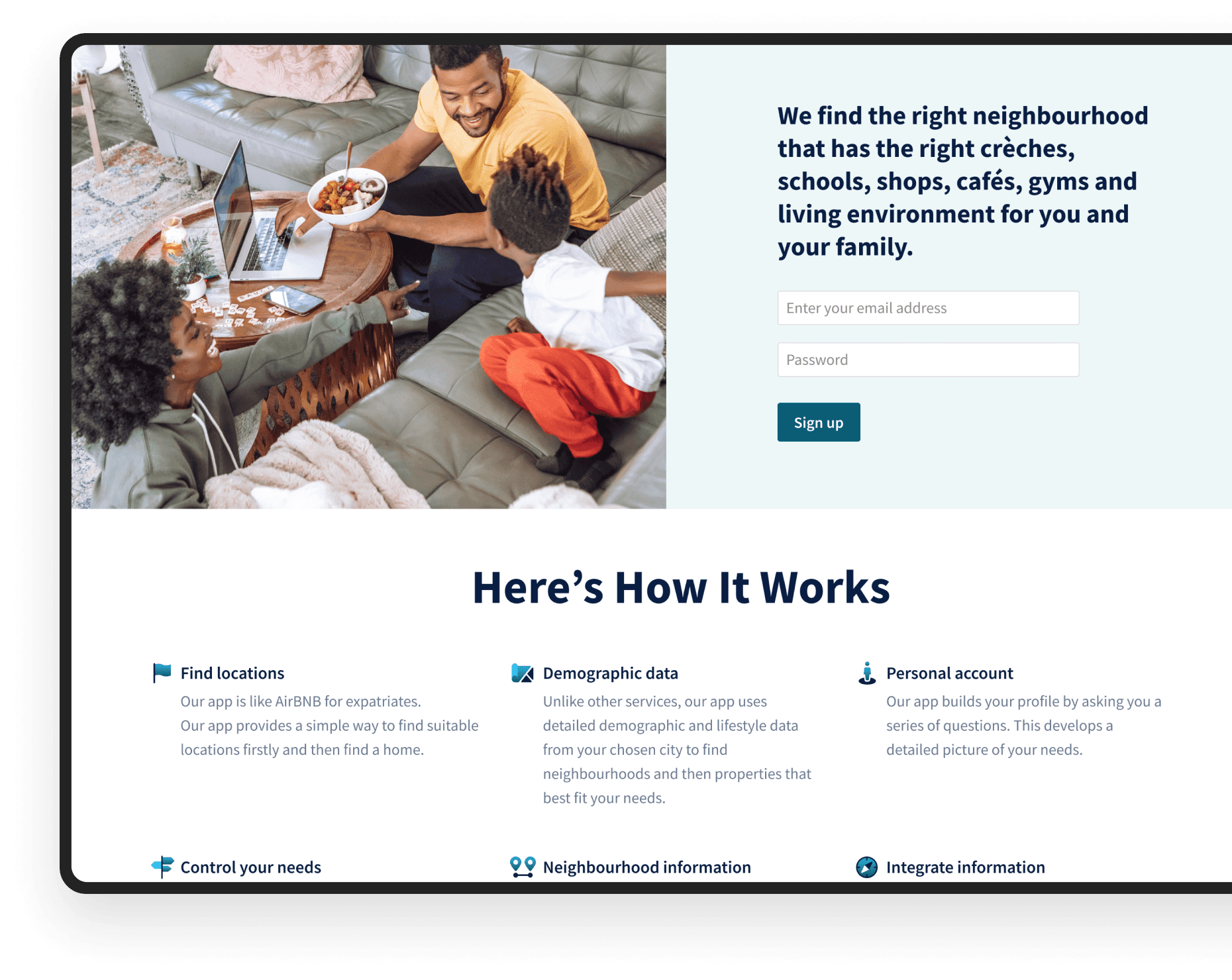 UX/UI design of complex accommodation search system for expats