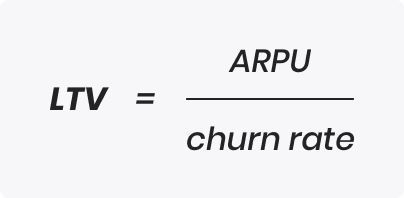 LTV calculation based on ARPU and churn rate