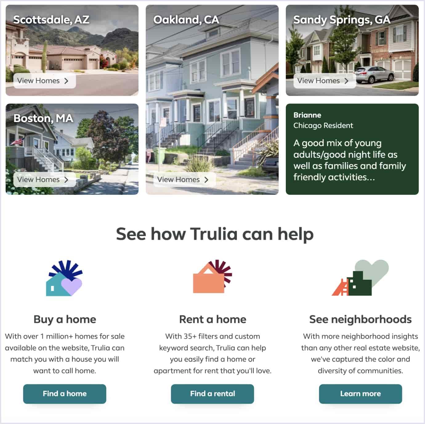 Example of Trulia classifieds website Real estate classifieds website example