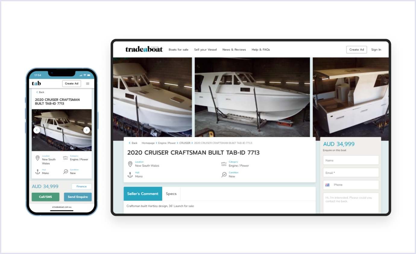 Product card for TradeaBoat