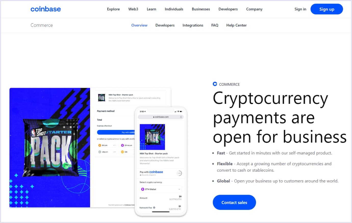 Example of payment solution by Coinbase Commerce One of the best payment solutions is Coinbase Commerce