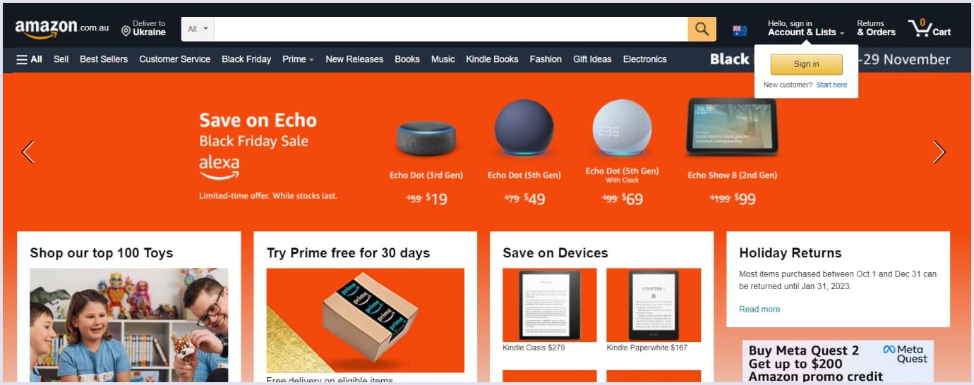 Amazon is a popular online marketplace in Australia Amazon is a popular online marketplace