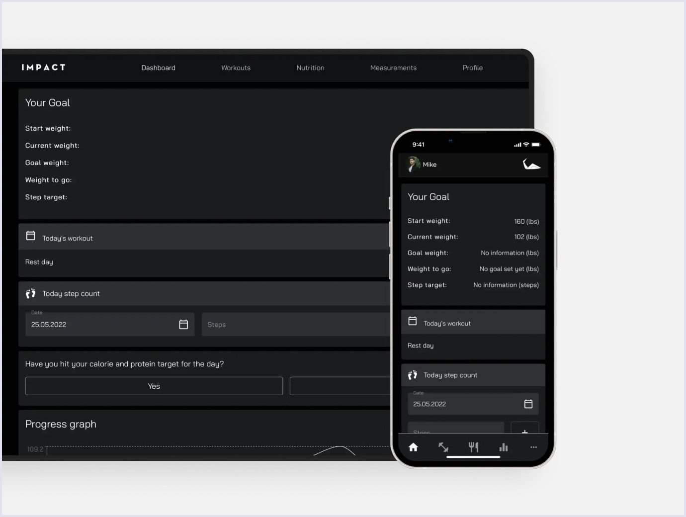 Personal programs in the Impact app Customizable personal training programs in Impact
