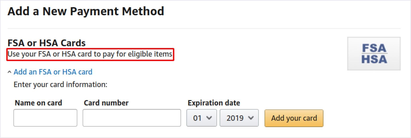 Amazon's payment methods
