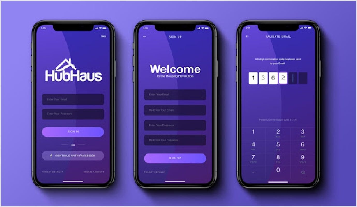 HubHaus rental app interface HubHaus app interface