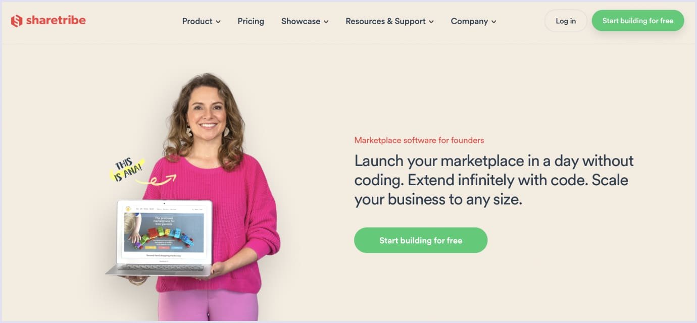 Example of marketplace builder: Sharetribe Sharetribe marketplace builder