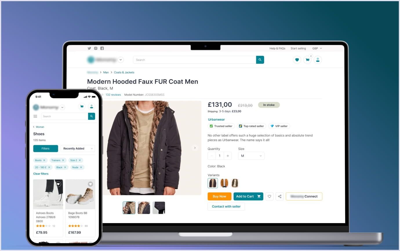 Multi-vendor marketplace example made by Codica Main page of the marketplace Codica team developed
